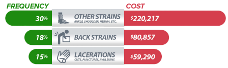 Top 3 Injuries Time Loss Claims: 2017 - 2021