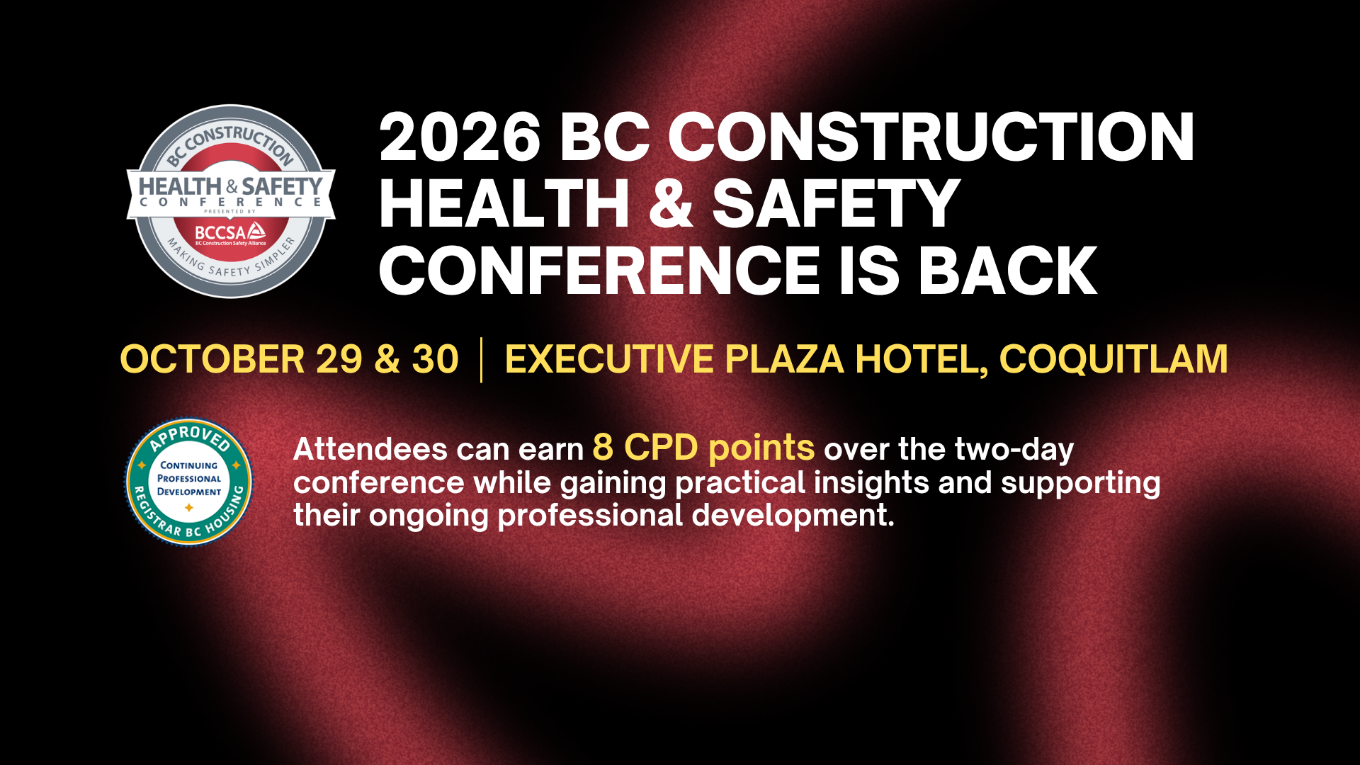 Join us for the 2026 BC Construction Health & Safety Conference